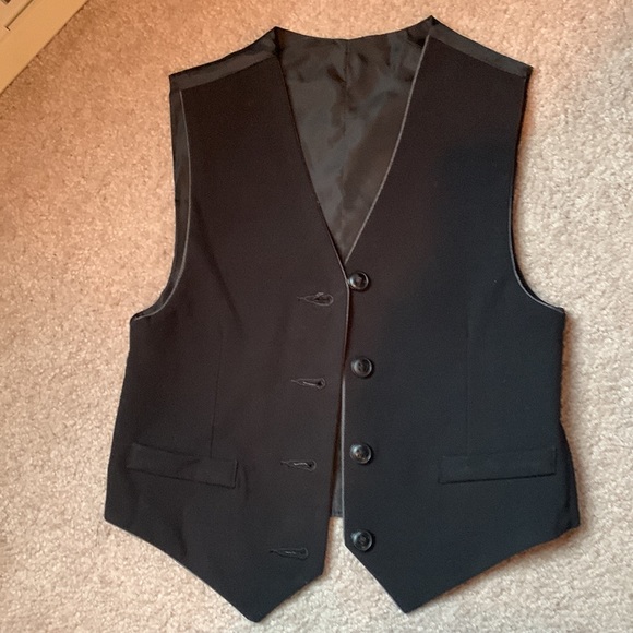 Chaps Boys size 4 lot of dress clothes grey/black reversible vest set - Picture 8 of 8